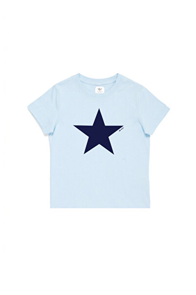 WHITE OF CREATIVE Kadın Star Yıldız Baskılı Baby Tee Crop Top