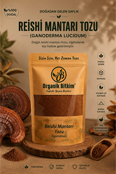 OB Organik Bitkim Reishi Mantarı Tozu (GANODERMA LUCİDUM) 20 gr