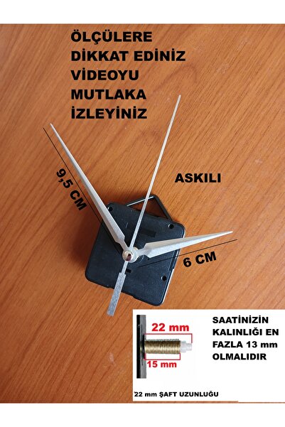 CNR SHOP Saat Mekanizması, 22 mm Şaft Boyu Sessiz Çalışır Saat Motoru Akrep-Y...