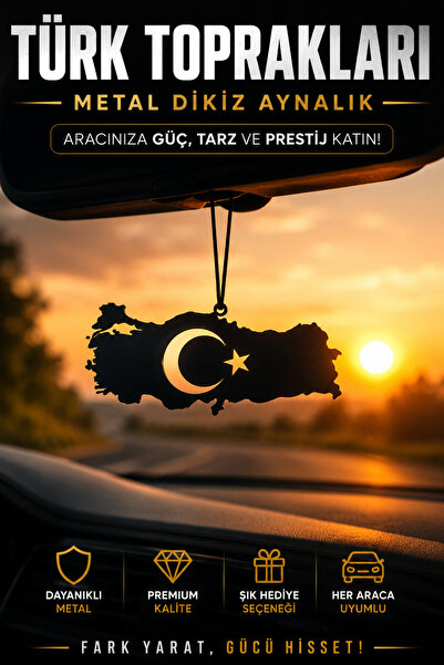 VENON Metal ✨ HARİTA TÜRK TOPRAKLARI ✨ Dikiz Aynası Süsü Metal Araba Askılık ...
