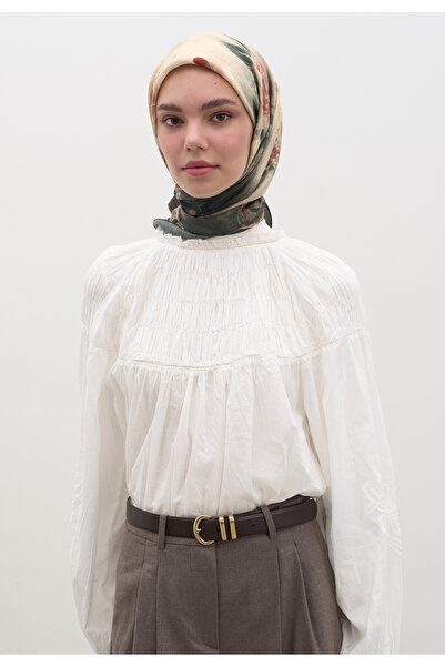 Freshscarfs Eșarfă din bumbac și viscoză cu model Marıelle, verde pin