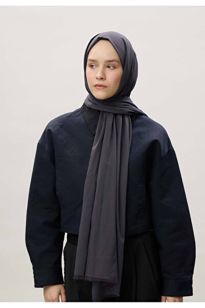 Freshscarfs Antrasit İnce Pamuk Vual Şal