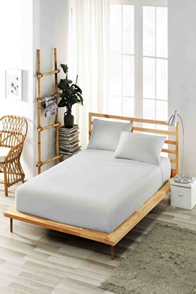 ELY PARKER 120x200 Lastikli Çarşaf Takımı-1,5 Kişilik-yüksek Yataklar-pamuk-polyester Kumaş-gri