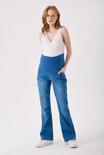KATLİN MATERNİTY WEAR Дънки за бременни с регулируема талия, испански крачол,...