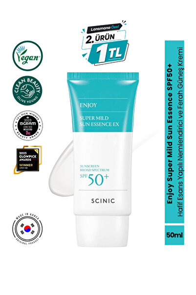 SCINIC Enjoy Super Mild Sun SPF50+ Makyaj Altına Uygun Nemlendirici Güneş Kre...