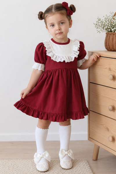 Parla Kids Κοστούμι μπαντάνα με κοντό μανίκι κοριτσίστικο μπορντό ρουμπινί δα...