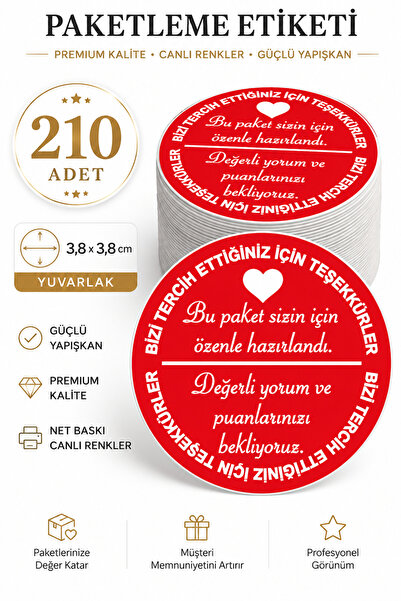 cabuk baskı Sticker Artistic Round Cut - This Package Is Carefully Prepared f...