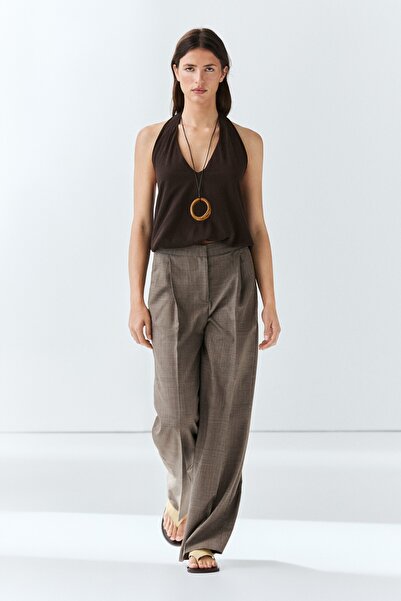 Massimo Dutti Kareli yün klasik pantolon