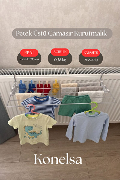 konelsa Petek Üstü Çamaşır Kurutmalık - Isı Tasarruflu Radyatör Üstü Çamaşır ...