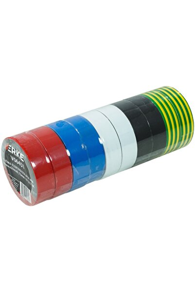 VERKE Set of 10 electrical insulating tapes, 19mmx20mx0.13mm, V06451,