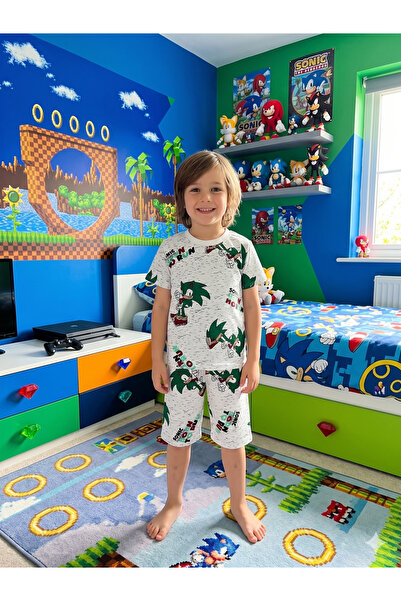 deve kids Σετ πιτζάμες για αγόρια από λεπτό καλοκαιρινό βαμβακερό ύφασμα, λευ...