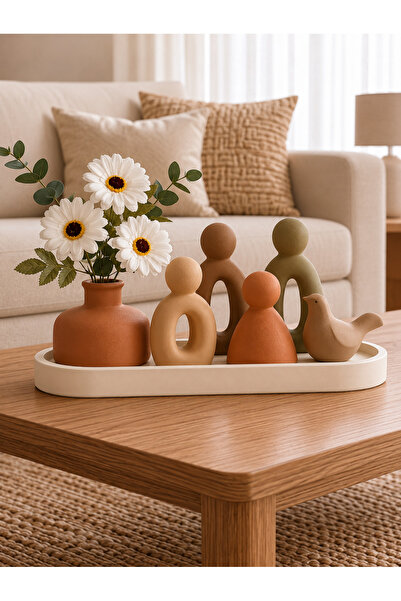 LUNİVAA HOME Dekoratif Tepsili Ailem Temalı Ev, Ofis ve Hediyelik Dekor Seti(...