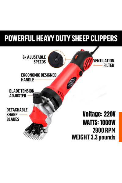 GearZone Professional Upgraded Wool Shears, Specially Designed for Sheep Groo...