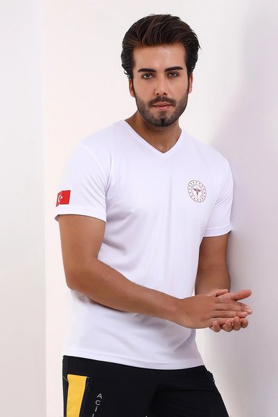 Bilenn Tekstil 112 Dry Touch Unisex Kısa Kol Tshirt - Beyaz