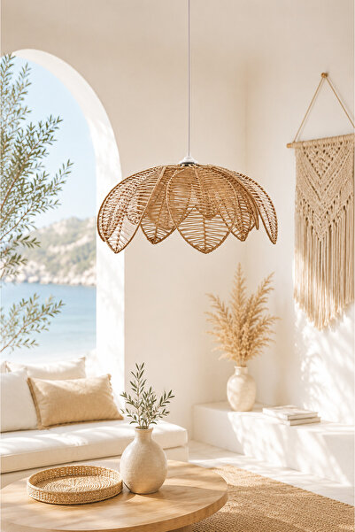 KaiHome Rattan/Bambu Sarkıt Bohem Avize