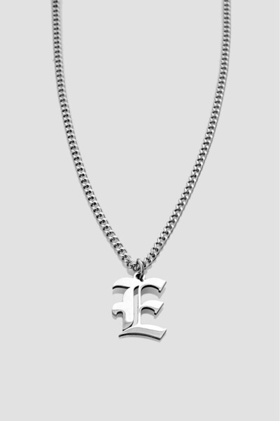 UKHWD SUPPLY 316L Çelik Gotik E Harf Kolye KA1104GM