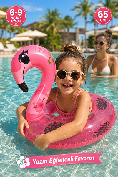 viyol marketim 65 cm Flamingo Figürlü Simli Çocuk Yüzme Simidi – Şişme Havuz ...