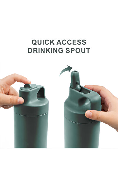 Cocobee Insulated Stainless Steel Vacuum Flask, Leakproof, Odour-free, Food Grade, 550 ml, Green