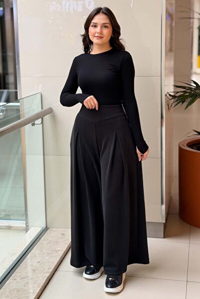 Ghisa A pileli Bol Paça Modal Pantalon