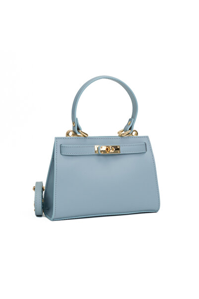 Posete Fagaras Gloria Leather Purse - Simple Blue, Casual Bag Made of Genuine...