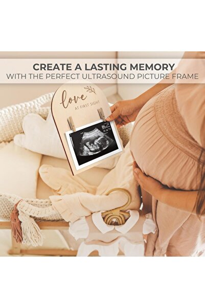 Arabest Double Sided Wooden Ultrasound Picture Frame, Pregnancy Announcement ...