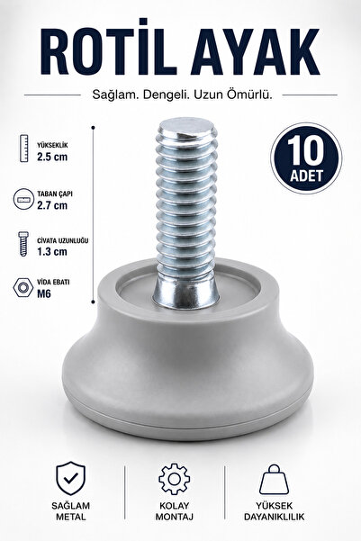 NZB Bingo Ball Joint Foot M6 Bolted Mm Gray Profile Heightening Foot 2.5 Cm (...