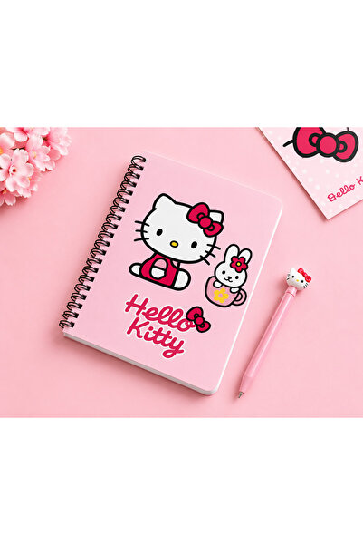 Panda Hello Kitty A5 Boy 80 yaprak Spiralli Okul Defteri - Çizgili