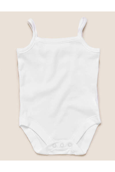 Marks & Spencer Saf Pamuklu 5'li Askılı Bodysuit (0-3 Yaş)