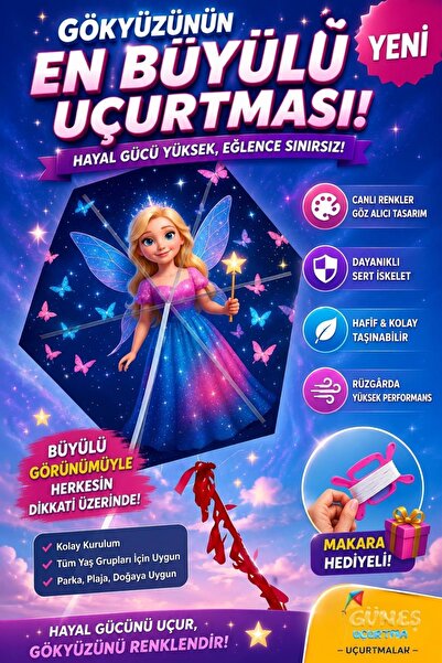 hak-iş oyuncak Peri Kızı Uçurtma 50 Mt İpli