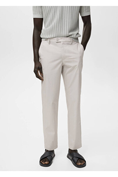 MANGO Man Pantaloni slim fit din bumbac 100%.