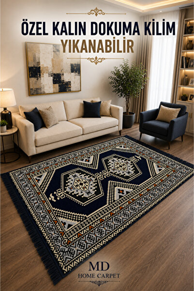 md home carpet Şark Köşesi Kilimi Kalın Dokuma Yıkanabilir Otantik Desenli De...
