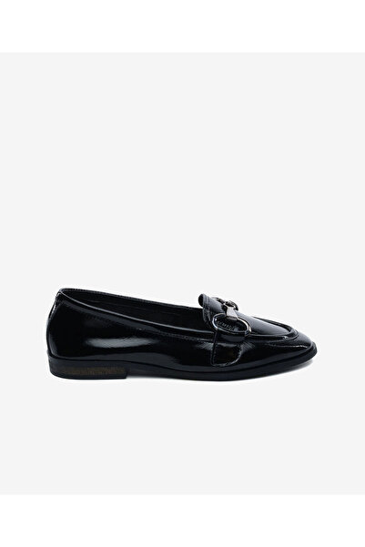 Greyder Women's Black Wrinkled Patent Leather Genuine Leather Casual Shoes 5Y...