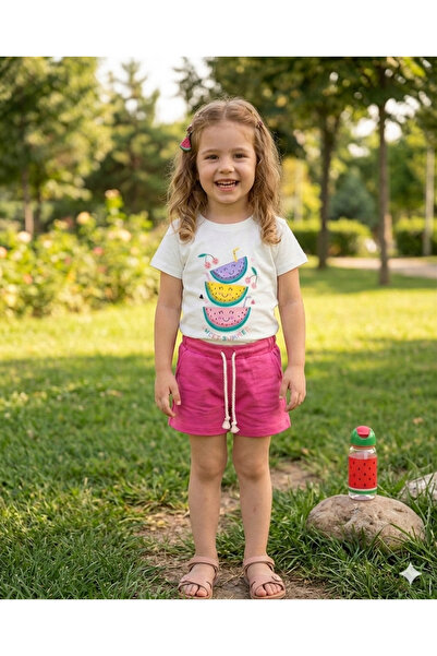 NS ATEİLER Double Combed Cotton Girls' Set Knitted Fabric Comfortable Summer ...