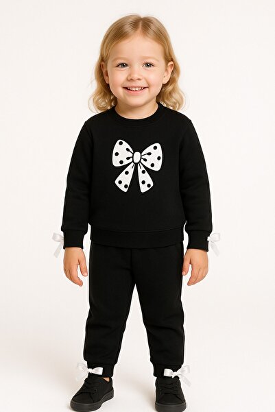 aden kids Detaliu cu fundă pentru fetiță set 4-10 ani – Costum casual confortabil și elegant