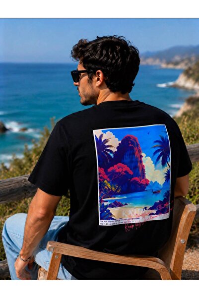 KUN SPORTSWEAR Landscape Premium Back-Printed Oversized Tshirt