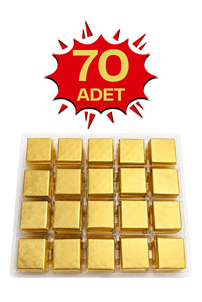 Bubi Çikolata Altın Sargılı Sütlü Madlen 70 Adet İkramlık Çikolata