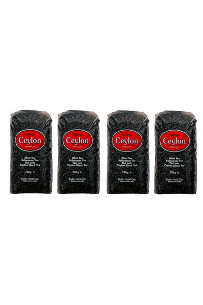 Tanay Ceylon Ithal Sri Lanka Siyah Yaprak Seylan Çayı Kaçak Çay 750 gr X 4 Ad...