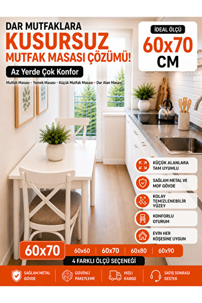 VOGUE TASARIM VE AKSESUAR 60x70 Mutfak Masası | 2 Kişilik Küçük Masa | Kahve ...