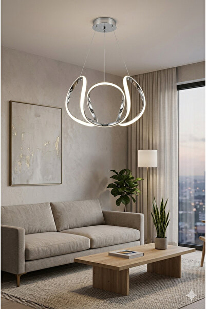 Zeya Lighting Yüksek Aydınlatmalı Damla Model krom kaplama sarkıt modern 3 re...