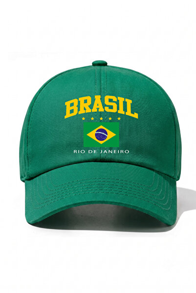l'eivor Brasil Baskılı Yeşil çıt çıtlı şapka