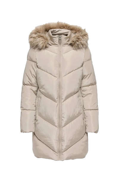 ONLY Γυναικείο γκρι παλτό ONLMYNTE BF LONG PUFFER OTW - 15238323