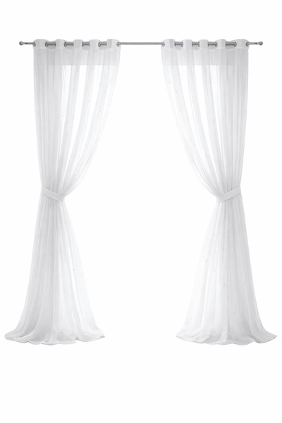 Atmosphera Perdea voilage Nata Ray Thin, 140 x 240 cm, Polyester, Culoare Alb