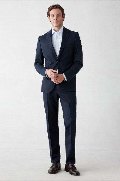 Kiğılı 7 Drop Slim Fit Costum drept din Lycra cu guler mono