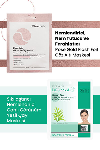 Dermal Rose Eye Mask - 3 Layer, Green Tea Extract, Firming and Moisturizing C...