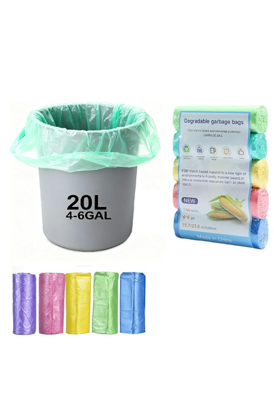 Choice1 100pcs 50x60cm Clear 100Pcs 5 Rolls Multi-Color Open Top Garbage Bags...