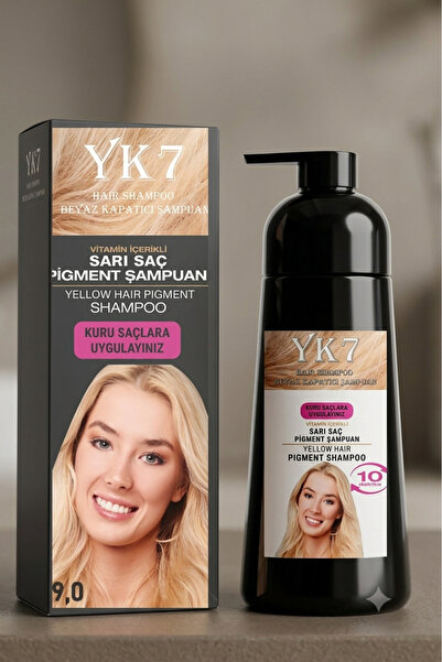 yk7 kozmetik yk7 Beyaz Kapatıcı (Sarı 9.0) Hızlı Boya 300 ml. Şampuan 15 Renk...