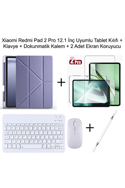 Yesnıce Xiaomi Redmi Pad 2 Pro 12.1 İnç Uyumlu Standlı Kalem Bölmeli Tablet K...