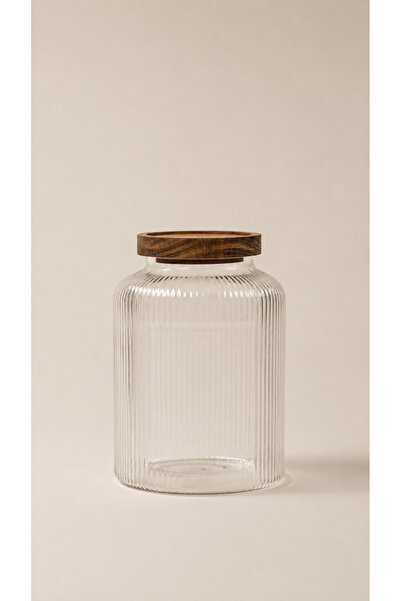 Bohemian Aura Acacia Glass Jar with Lid