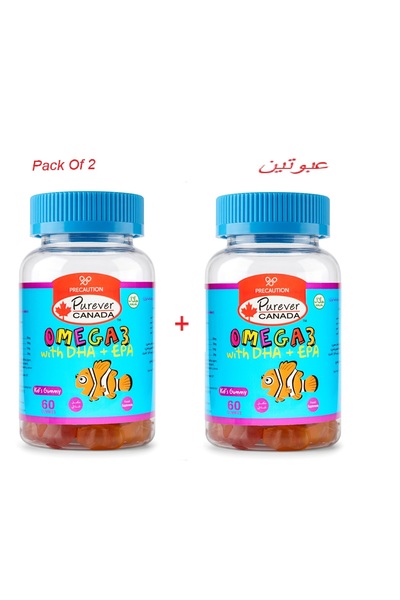 purever canada أوميغا 3 مع فيتامين DHA و EPA - 60 علكة (عبوة من قطعتين)