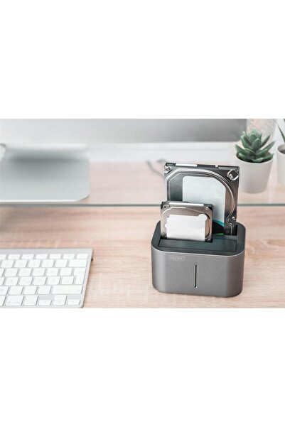 Digitus DA-71540-1 2.5"-3.5" USB 3.0 2-port'lu SATA HDD Docking Station, kopyalama özelliği